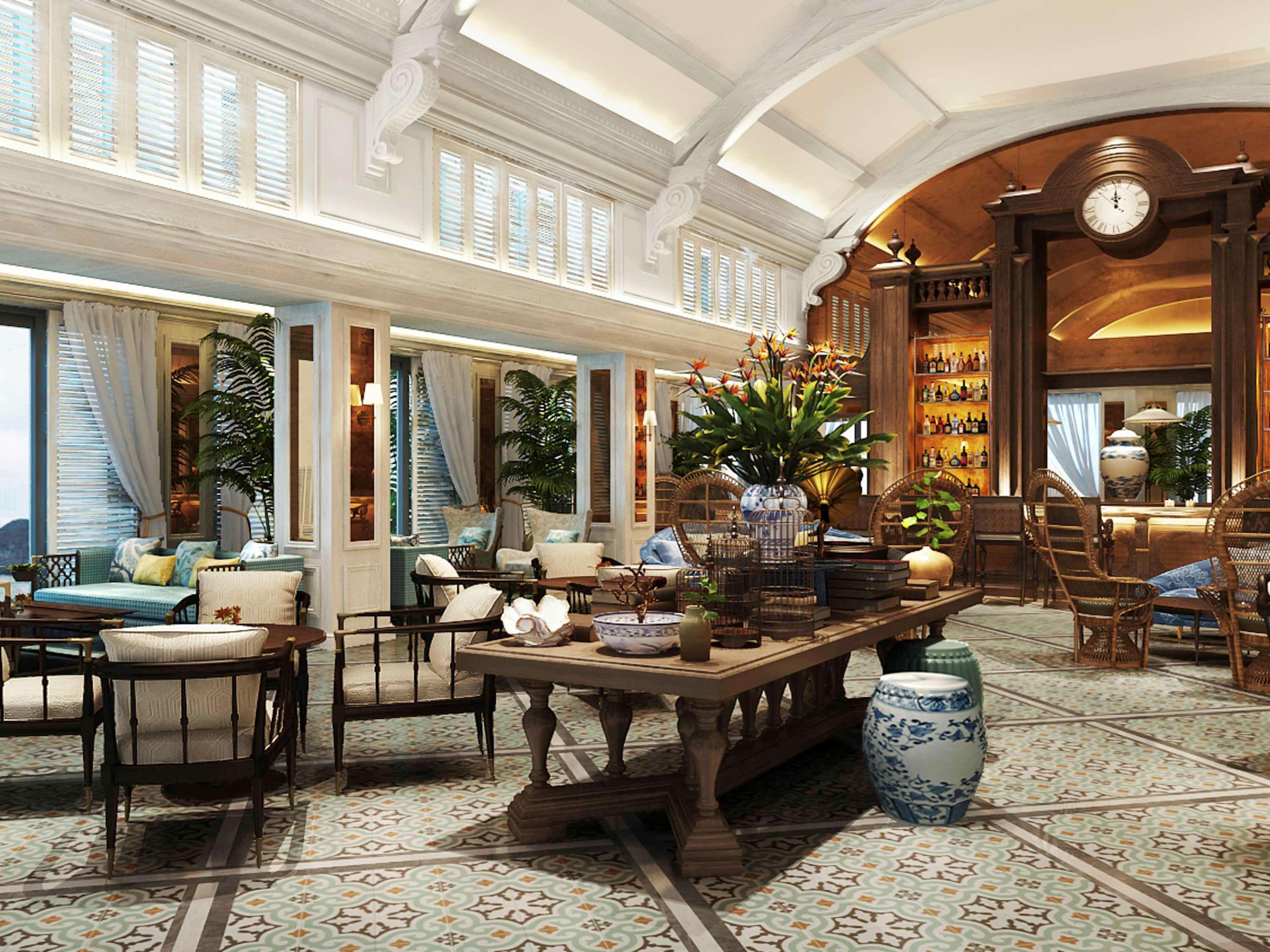 Hôtel Perle d'Orient Cat Ba - MGallery Chan Chau Buitenkant foto The lobby of the hotel